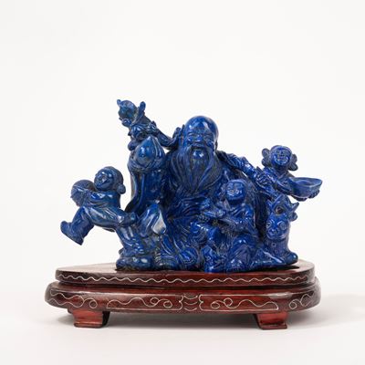 Gruppo Scultoreo in Lapislazzuli, Cina Secolo XX