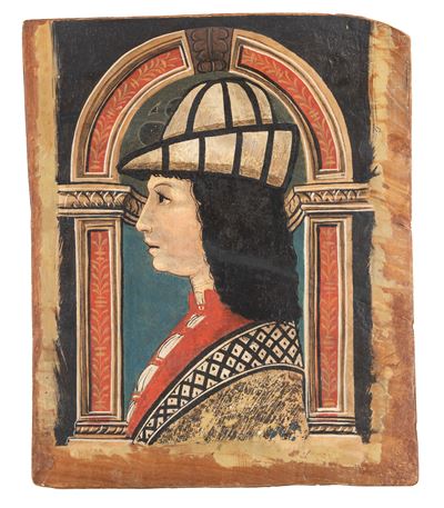 Ritratto di gentiluomo di profilo, tempera su tavola