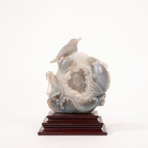  - Sculptural group in chalcedony, China, 20th century
