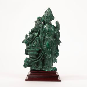  - Malachite sculpture group, China, 20th century