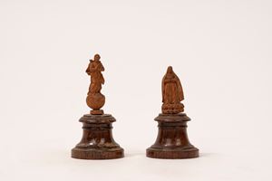 Due miniature in legno di bosso