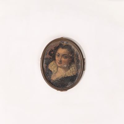 Miniatura su Rame Raffigurante Ritratto di Gentildonna, Secolo XVII