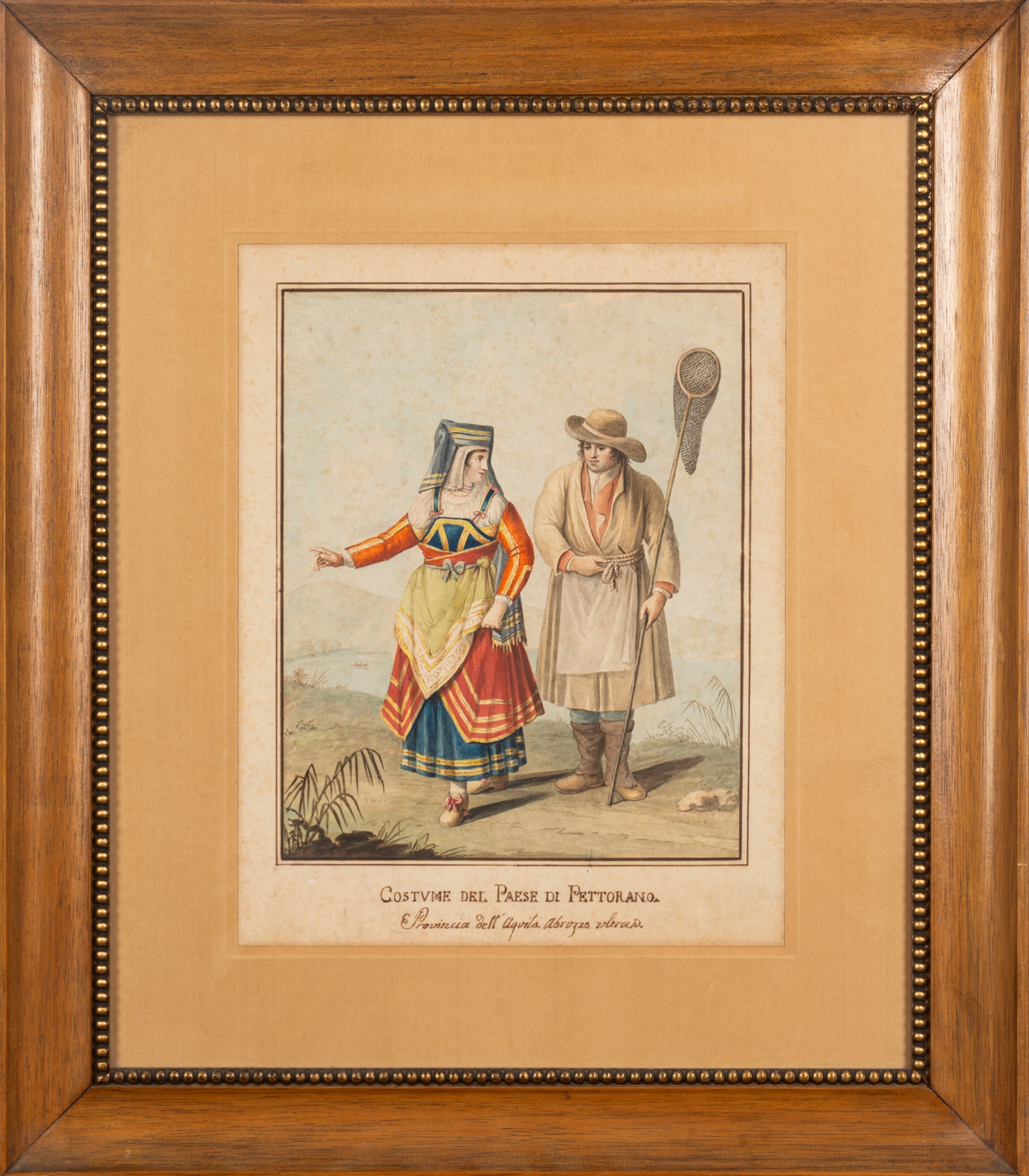 Uomo e donna in costume del paese di Pettorano