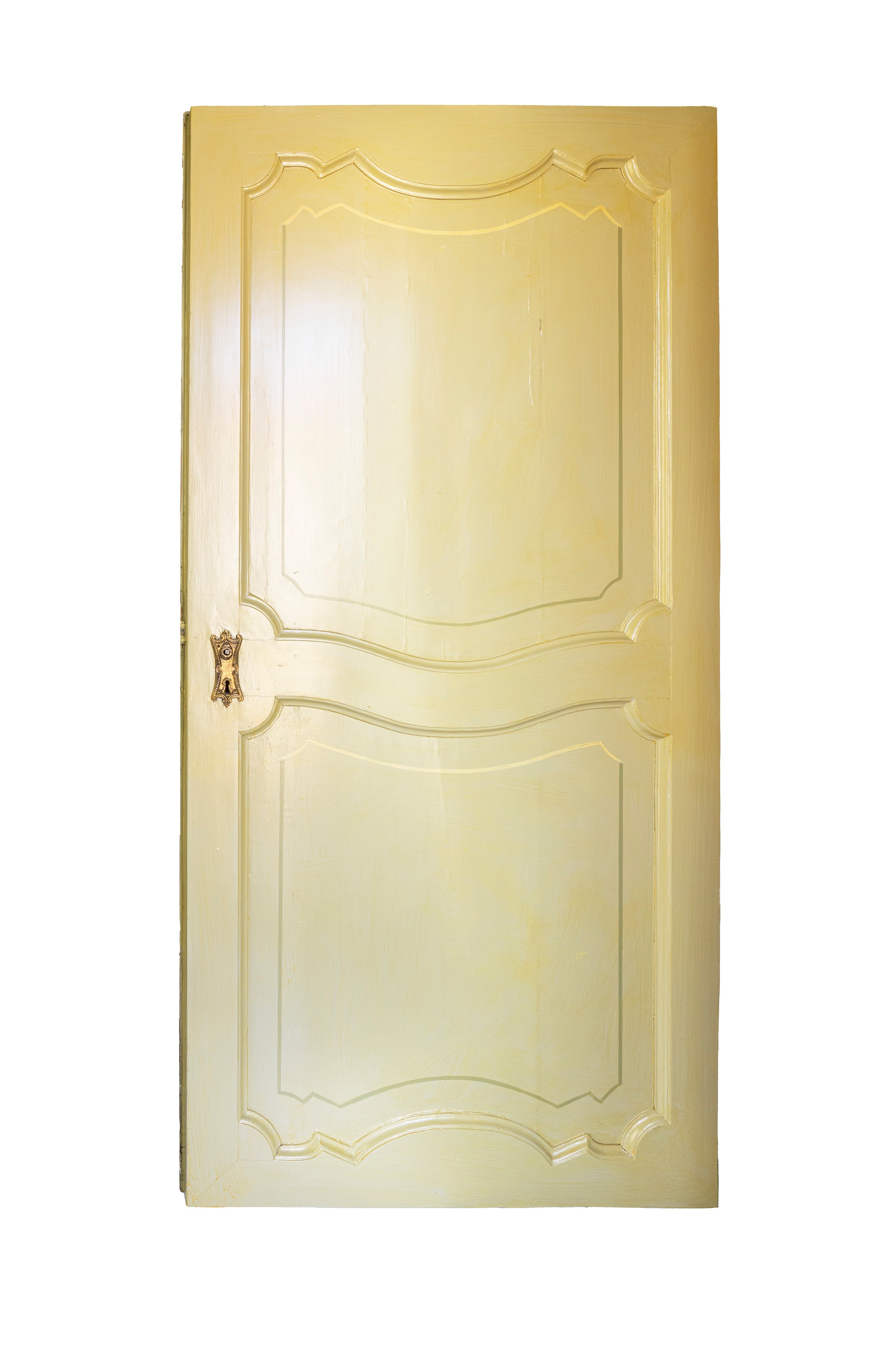 Quattro porte in legno dipinto e parzialmente dorato