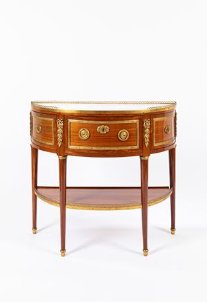 Mahogany demi-lune wall table