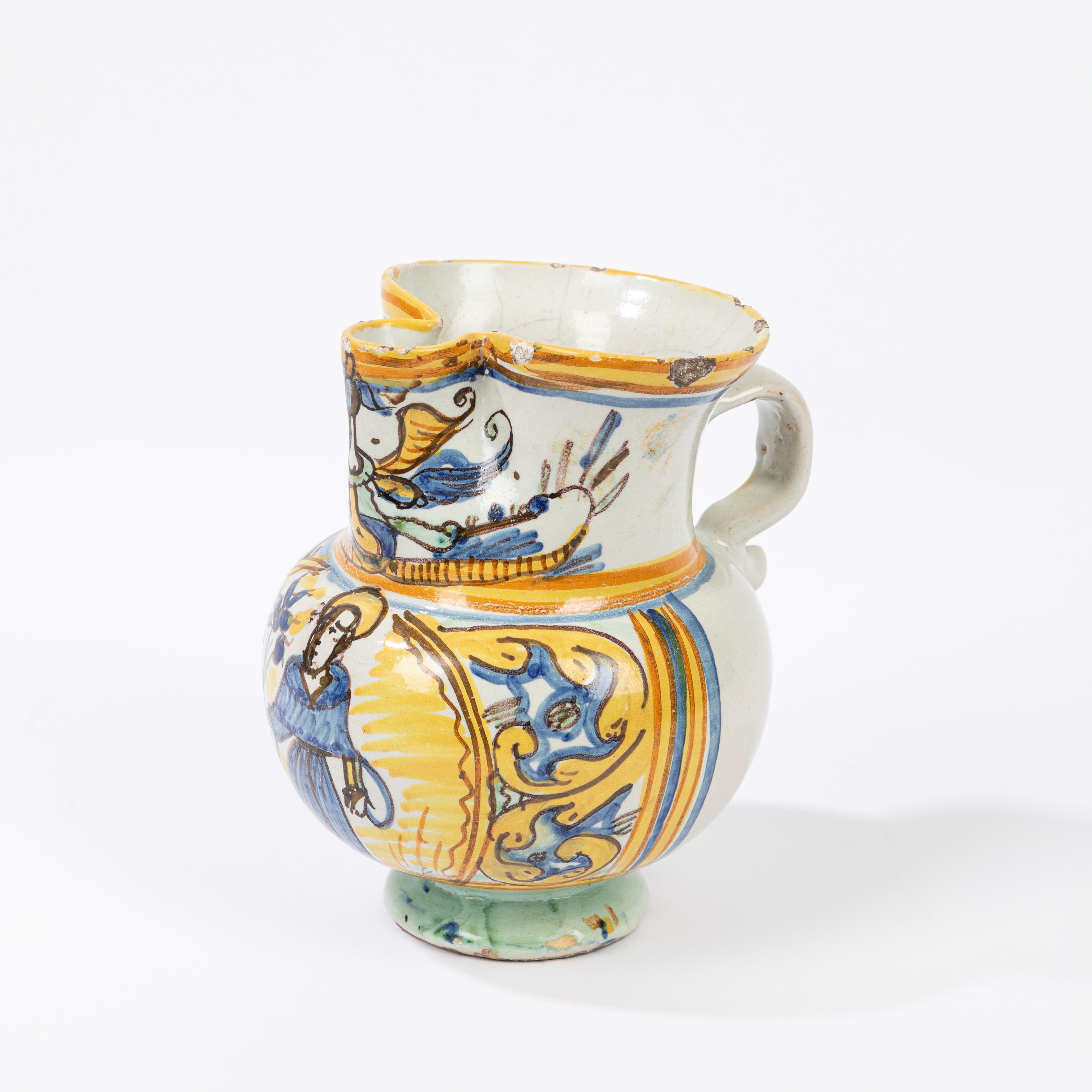 Maiolica policroma, Versatoio della manifattura di Deruta, XVII secolo