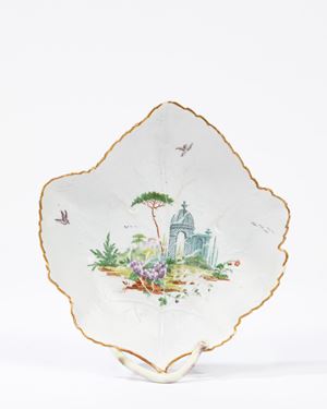 Polychrome porcelain dish, Geminiano Cozzi manufacture