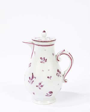 Caffettiera in porcellana decorata in monocromo porpora, Manifattura Ginori a Doccia, circa 1800
