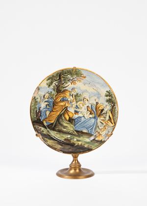 Piattello in maiolica policroma