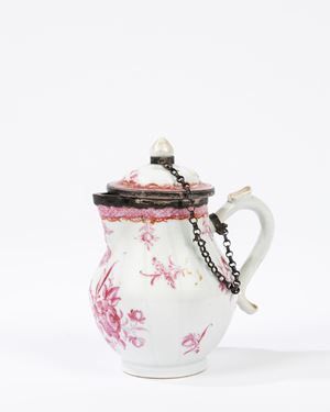  - Caffettiera in porcellana monocroma rosa