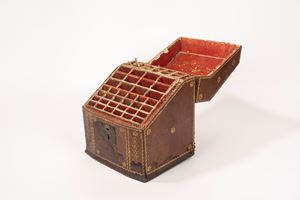Leather cutlery box, late 18th century