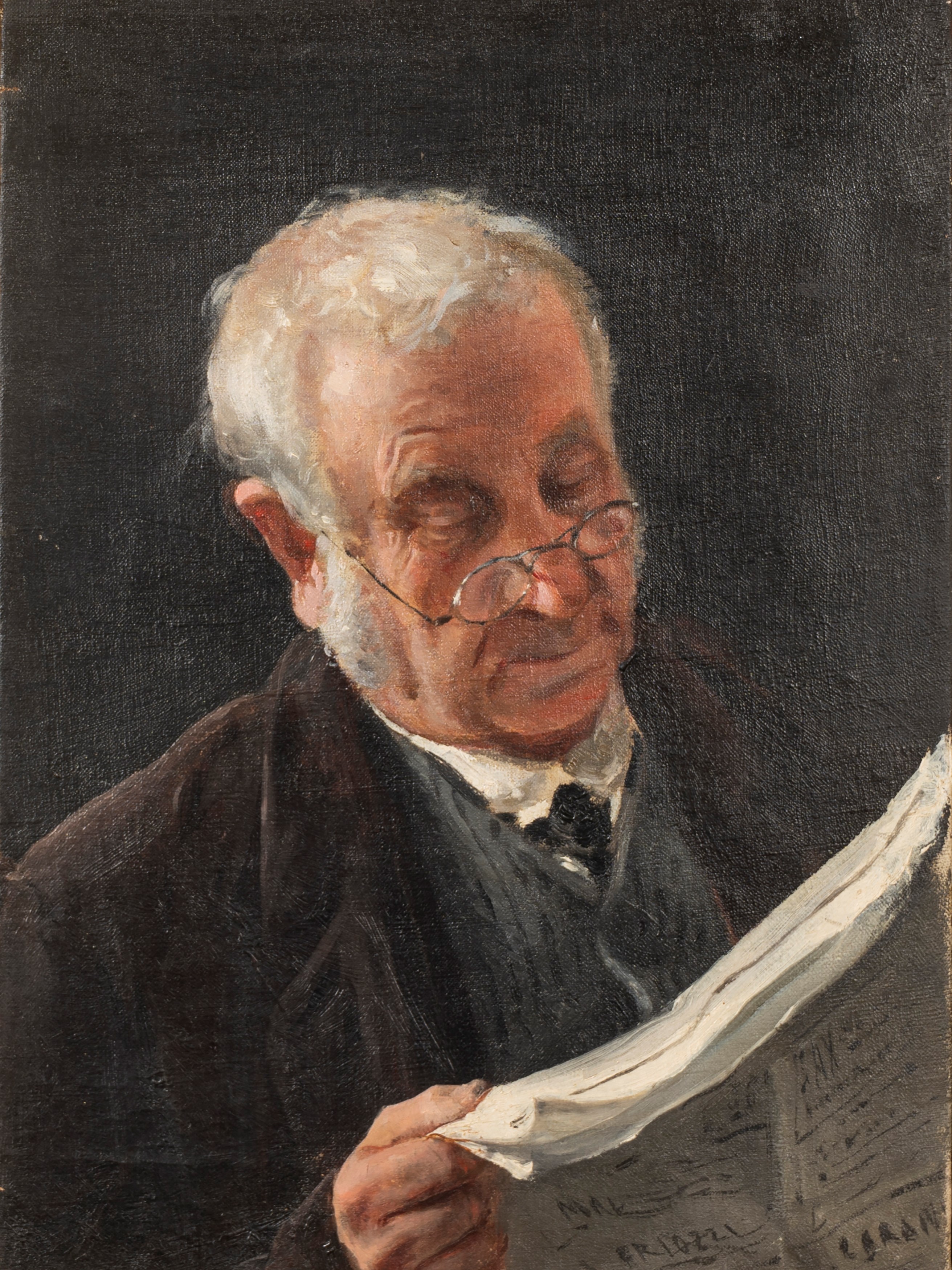 Due Dipinti Raffiguranti Uomini in Lettura, Secolo XIX