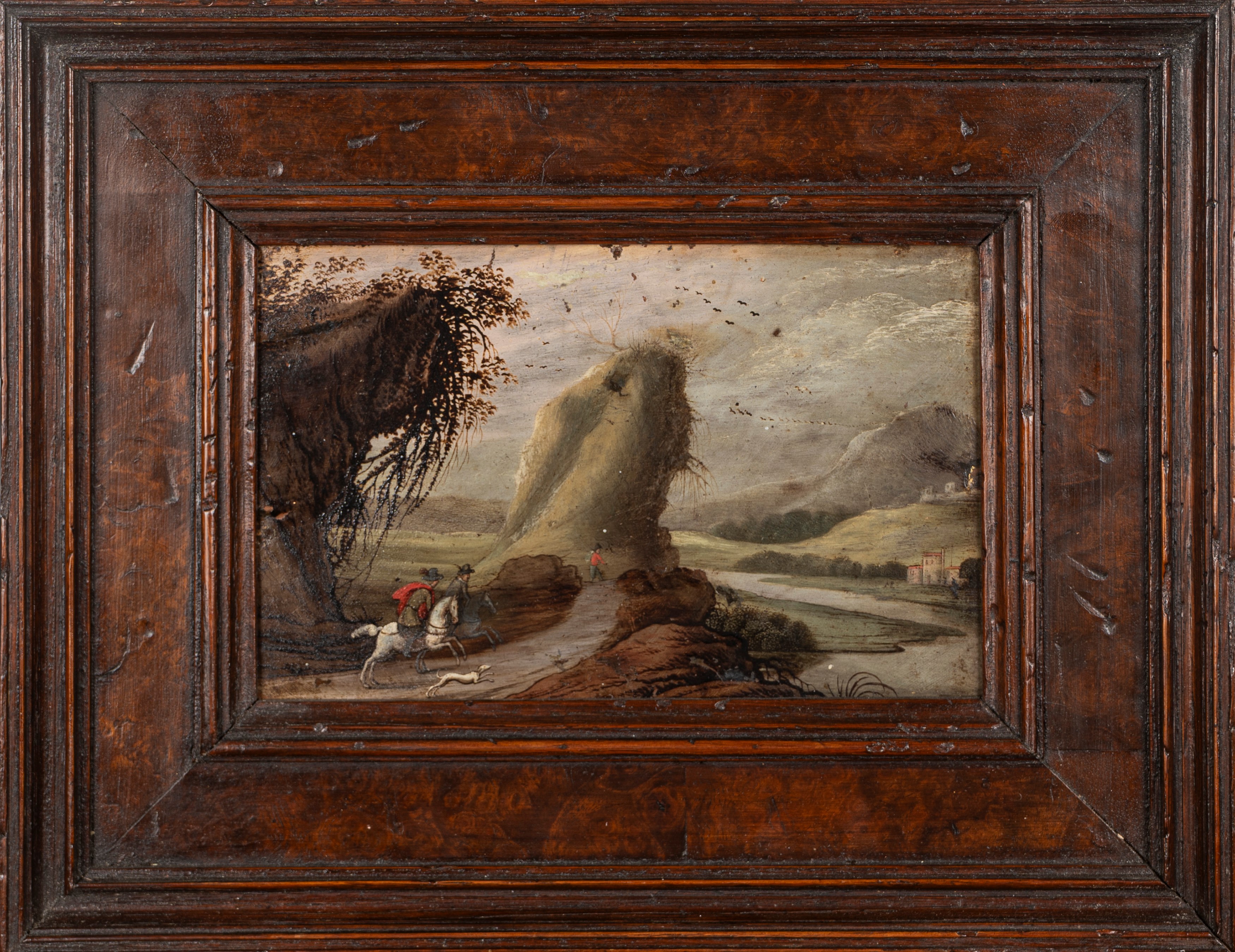 Scuola Fiamminga, Secolo XVIII - Paesaggio con Cacciatori