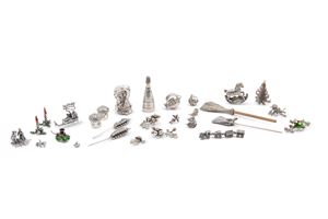 Group of twenty-seven objects with a Christmas theme
