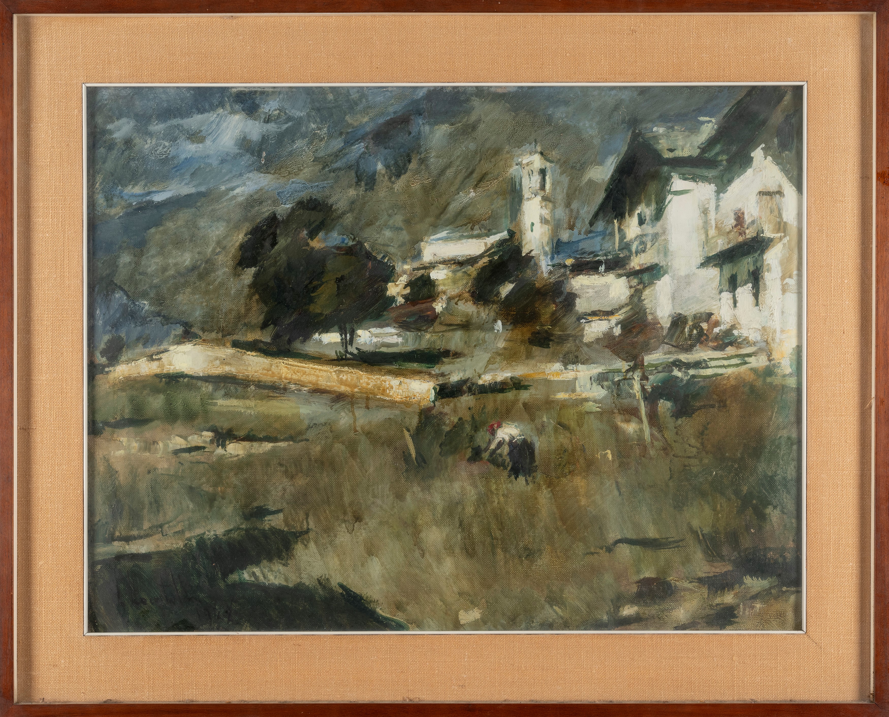 Luigi Locatelli - Valle bergamasca, olio su tela, 1927