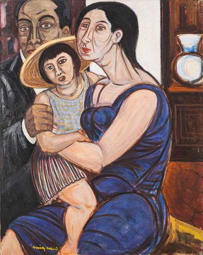 La famiglia, olio su tela, 1952 ca.