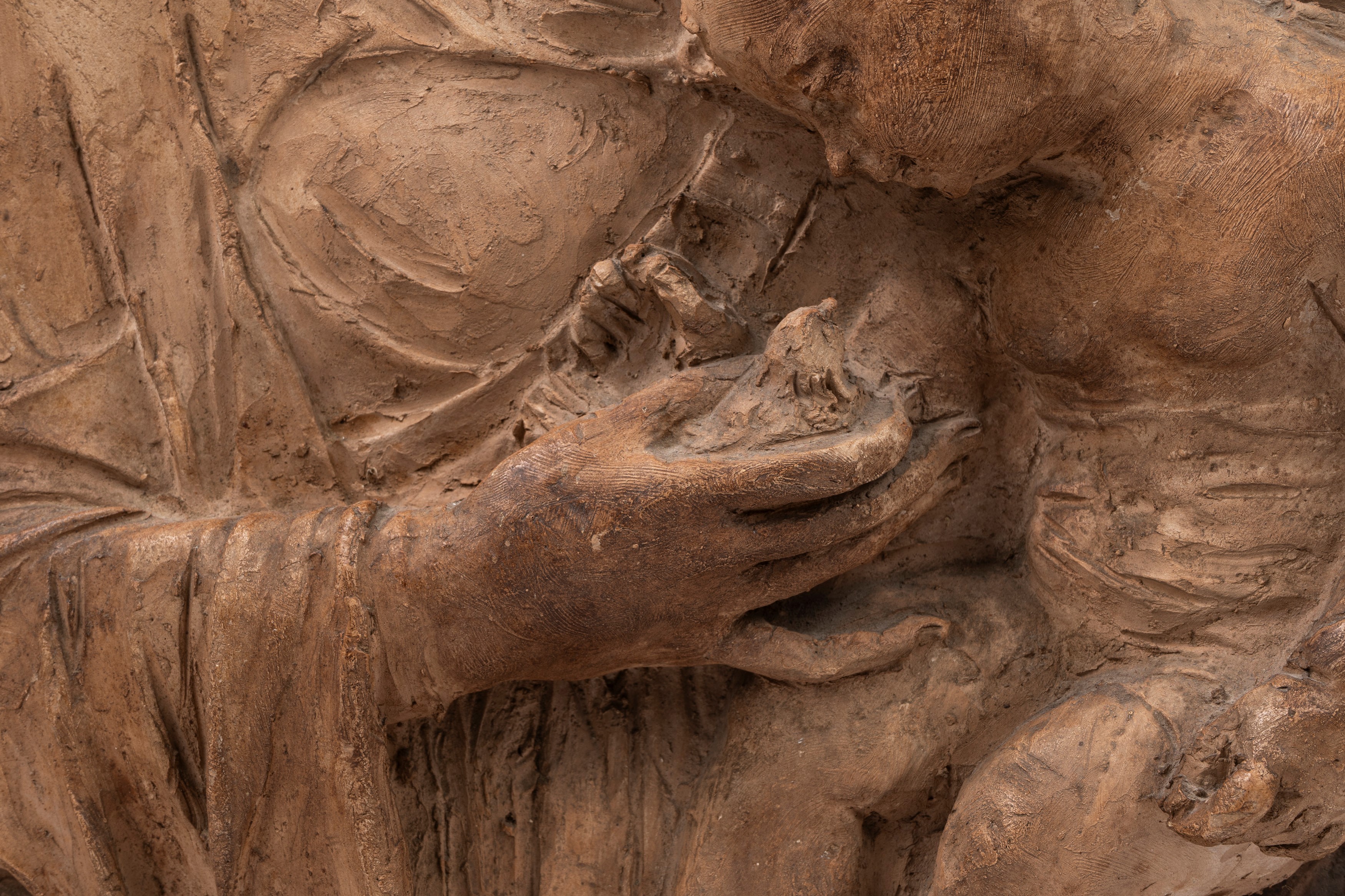Altorilievo in Terracotta Raffigurante Madonna con Bambino, Secolo XIX