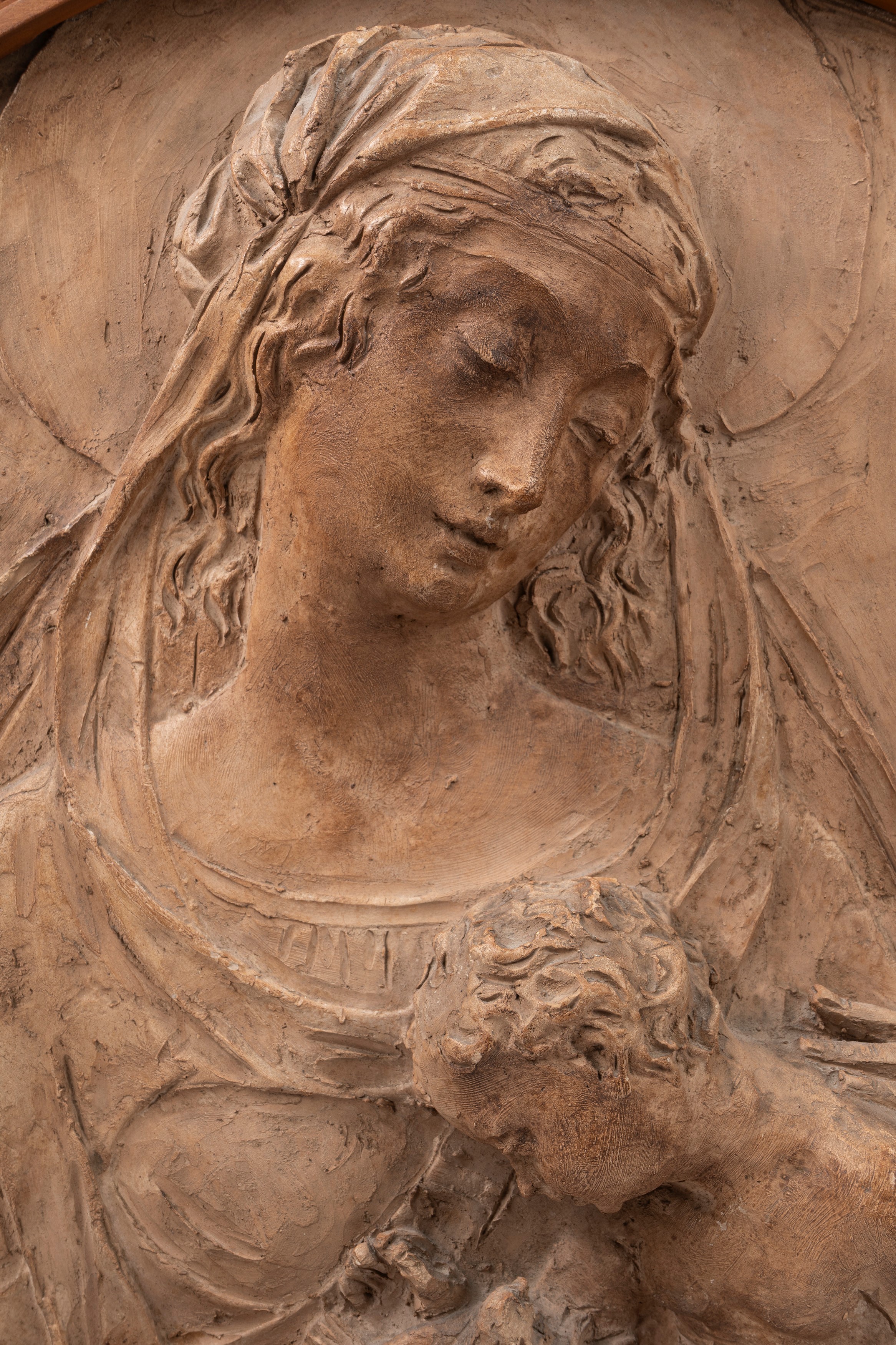Altorilievo in Terracotta Raffigurante Madonna con Bambino, Secolo XIX