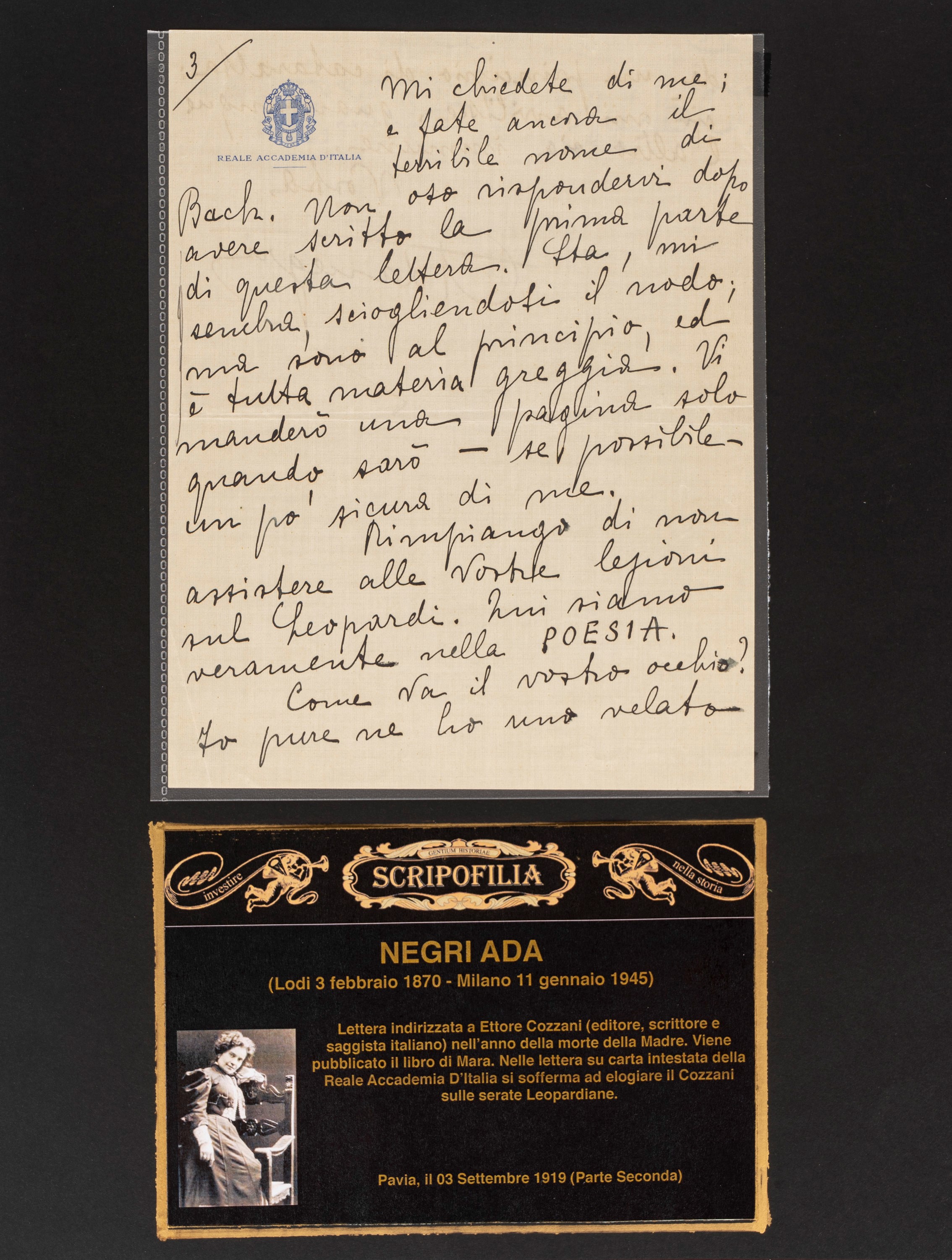 Carteggio con Ettore Cozzani e altri