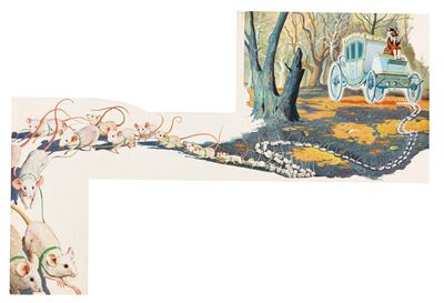 Illustrazione per 'Le avventure di Pinocchio', tempera su cartone sagomato