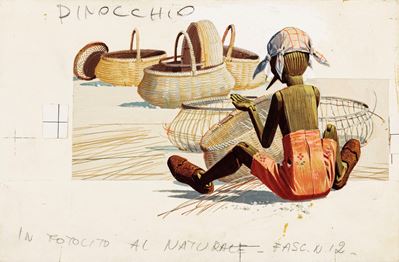 Illustrazione per 'Le avventure di Pinocchio', tempera su cartone