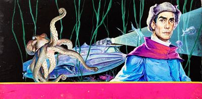 Illustrazione per '20.000 leghe sotto i mari', tempera su cartone