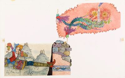 La bella addormentata, tempera su cartone