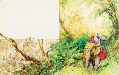 Il Giro del Mondo in 80 giorni, tempera su cartoncino