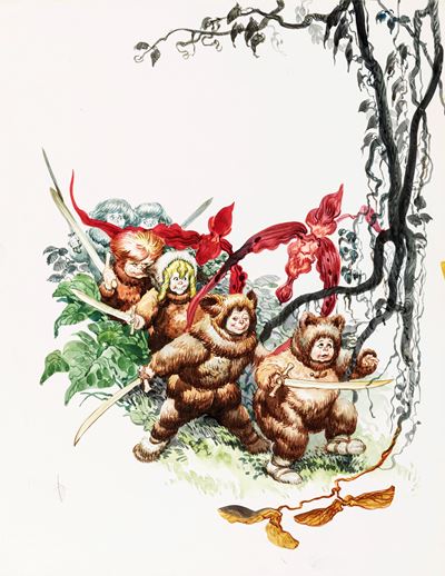 Illustrazione originale per 'Peter Pan', tempera su cartone