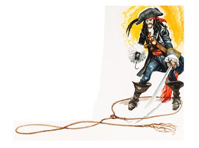Peter Pan - Illustrazione originale in tempera su cartone sagomato