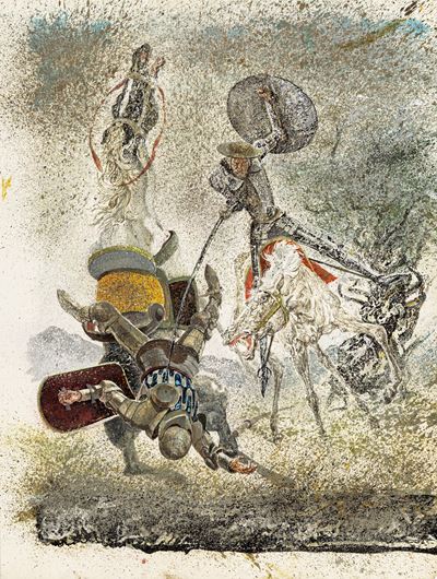 Illustrazione per 'Don Chisciotte', tempera su cartone