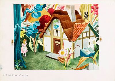 Lupatelli, Illustrazione per 'Alice nel Paese delle Meraviglie' - tempera su cartone