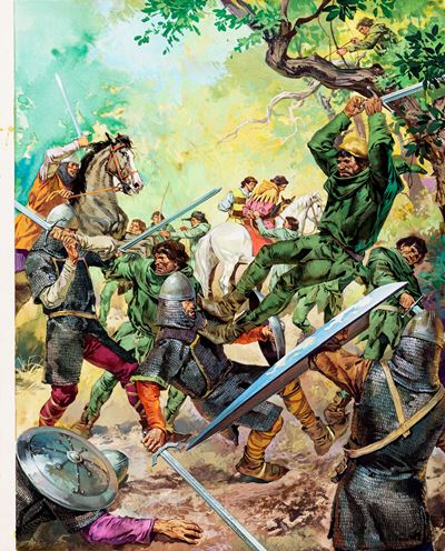 Robin Hood, tempera su cartone