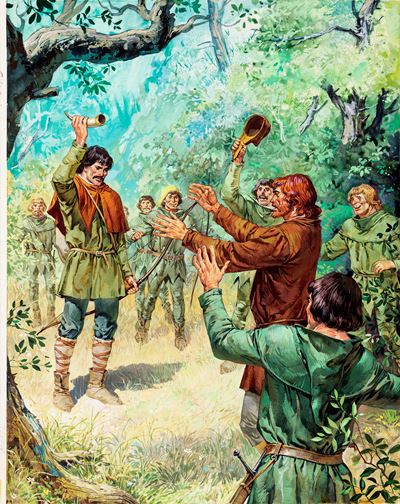 Illustrazione per 'Robin Hood', tempera su cartone