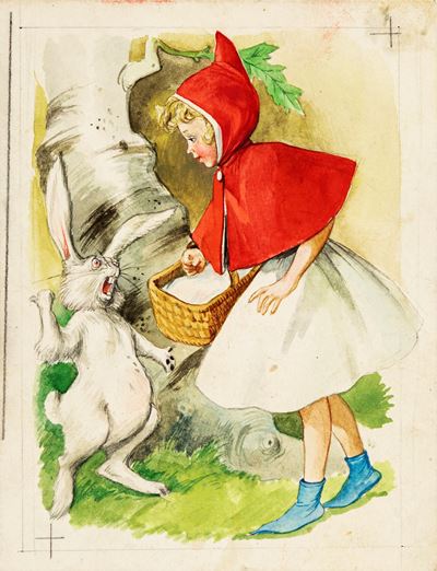 Cappuccetto Rosso - Tempera su cartone