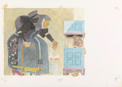 Hansel e Gretel, tempera su cartone
