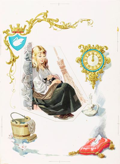 Bioletto, Illustrazione per Cenerentola, tempera su cartone