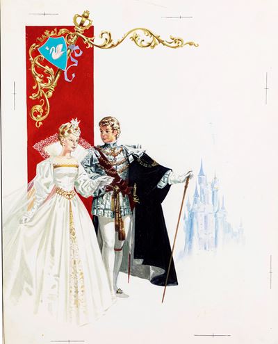 Bioletto, Cenerentola - Illustrazione originale in tempera su cartone