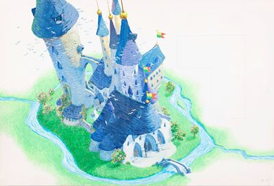 Biancaneve - Illustrazione originale, tempera su cartone