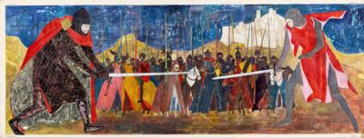 I cavalieri di Re Artù, tempera su cartone