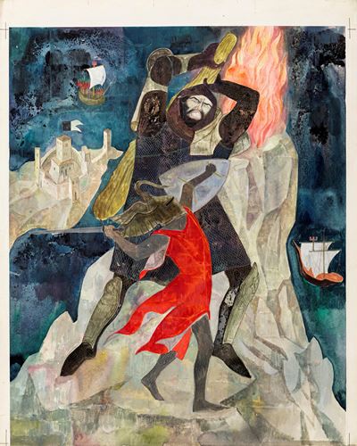 I cavalieri di Re Artù, tempera su cartone