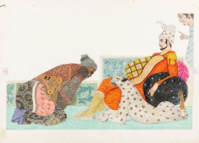 Il califfo cicogna, tempera su cartone