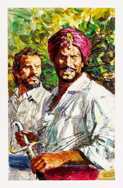 Copertina per 'Sandokan alla riscossa', tempera su cartone
