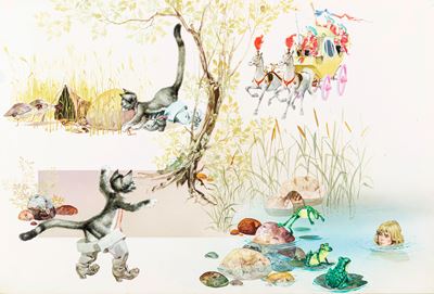 Il gatto dagli stivali, tempera su cartone