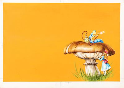 Copertina per 'Alice nel Paese delle Meraviglie', tempera su cartone