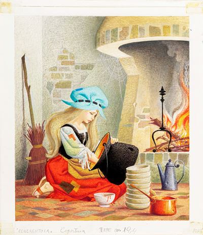 Cenerentola - tempera su cartoncino