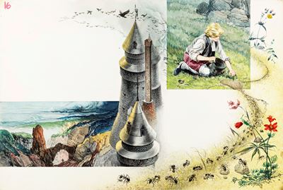 La principessa incantata, tempera su cartone