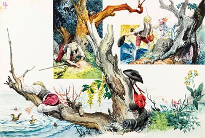 La principessa incantata, tempera su cartone