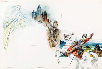 La principessa incantata, tempera su cartone
