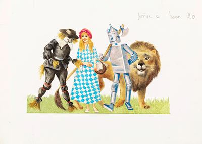 Il mago di Oz, tempera su cartone
